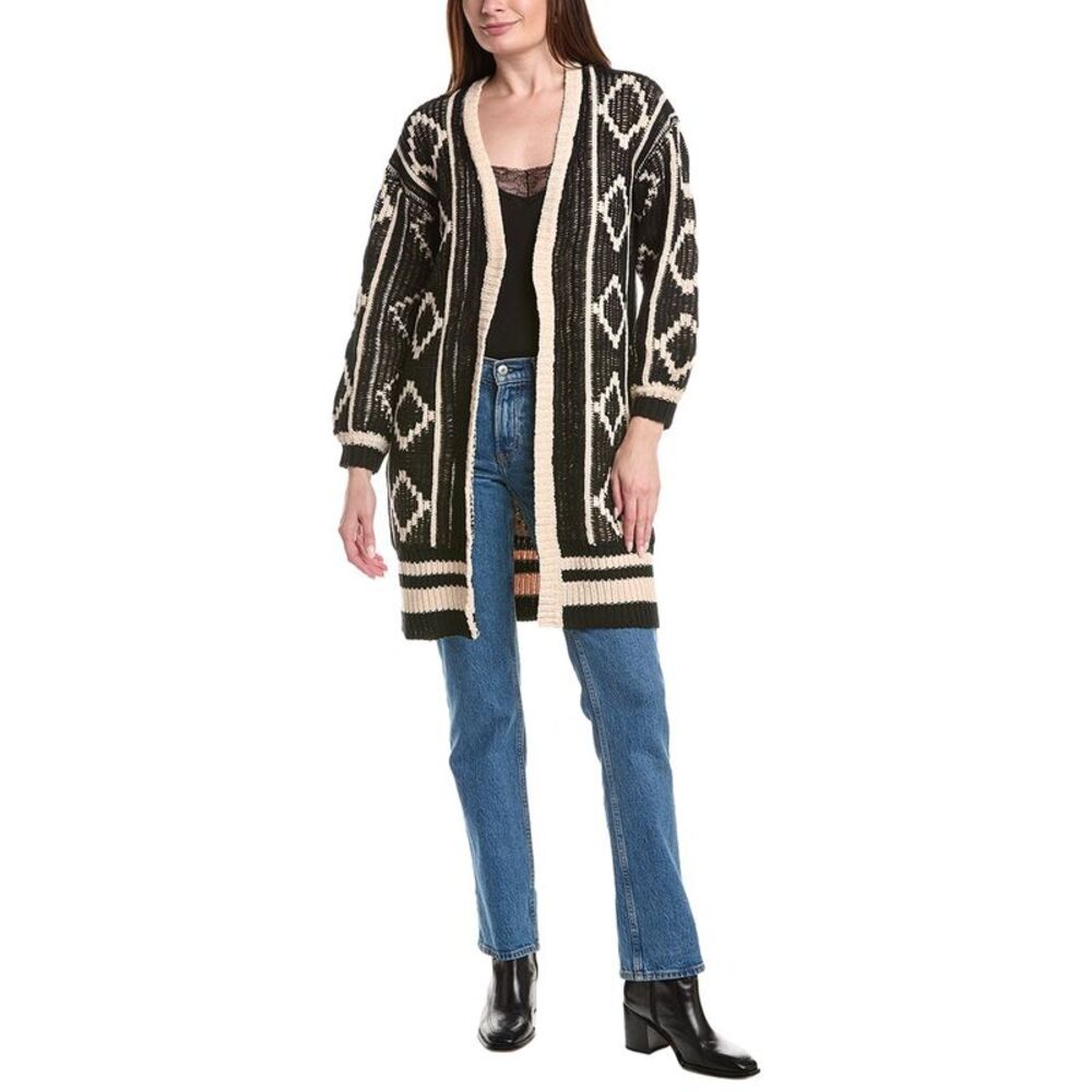Saltwater Luxe Womens  Open Front Cardigan, Black